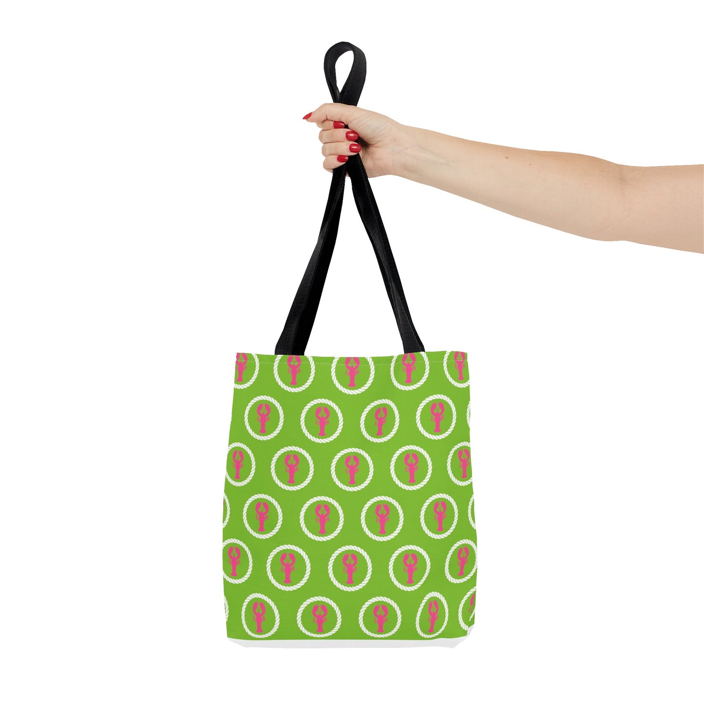 Preppy Pink Lobster and Green Tote Bags