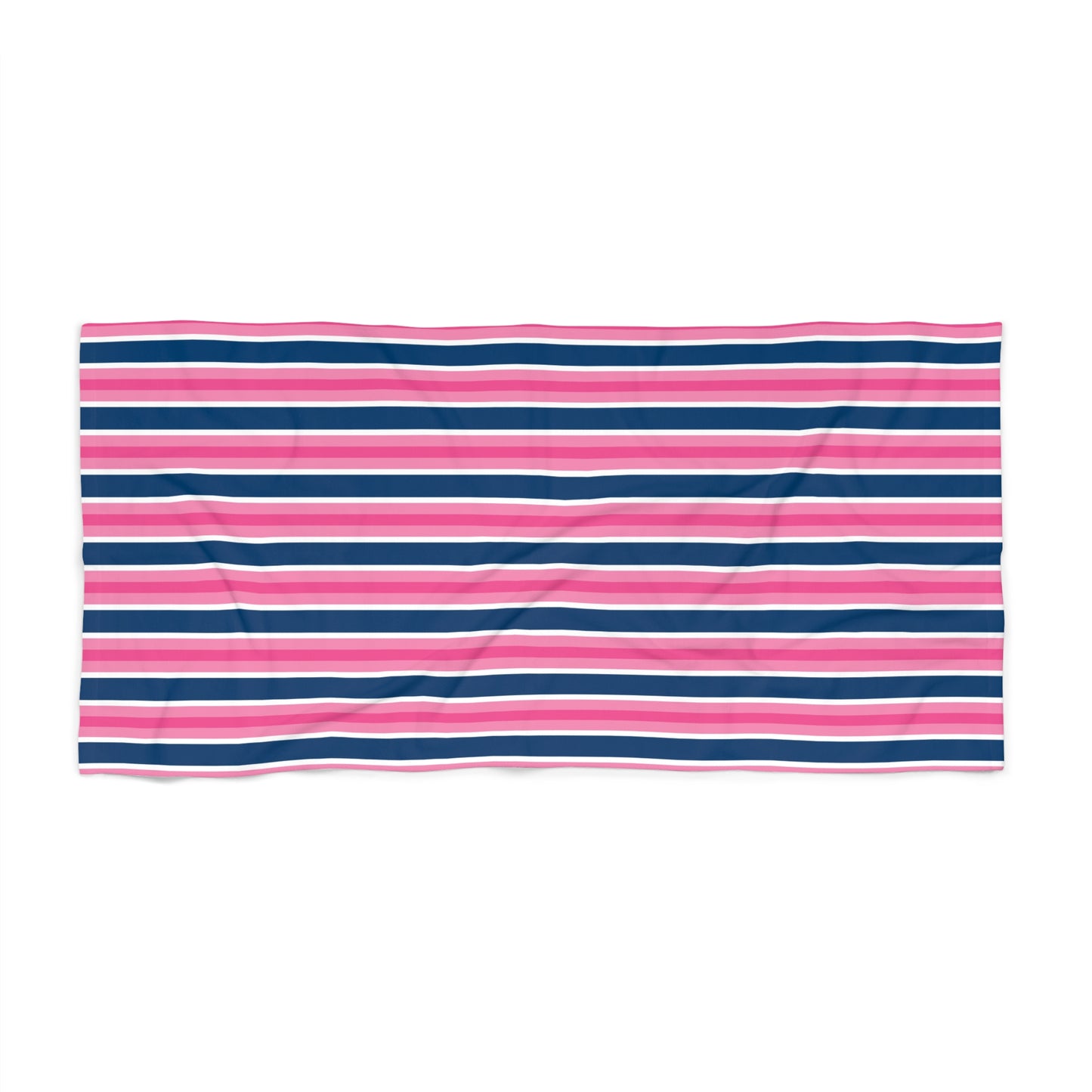 Navy and Pink Striped Beach Towel