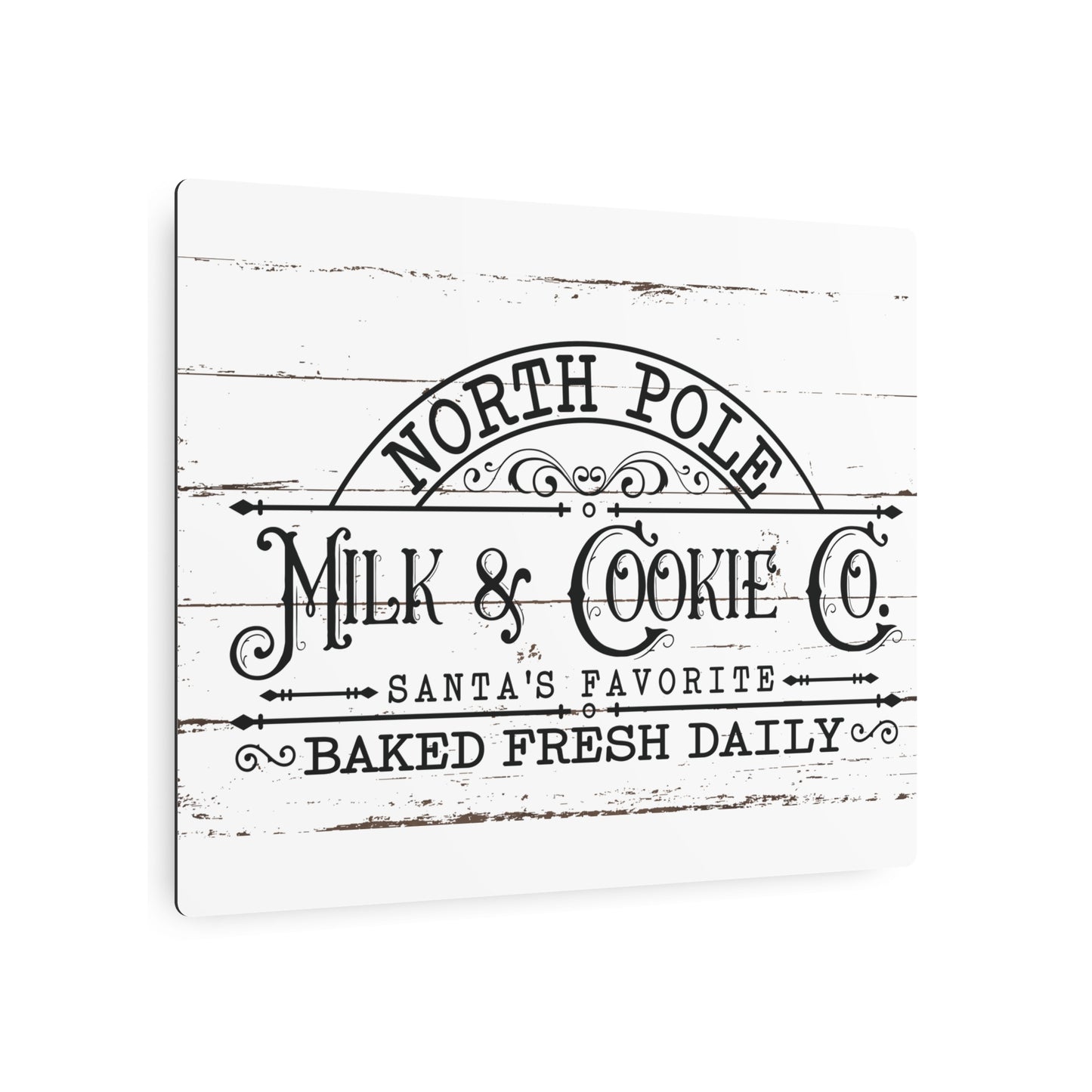 North Pole Milk and Cookies Sign Rustic Farmhouse Christmas Art