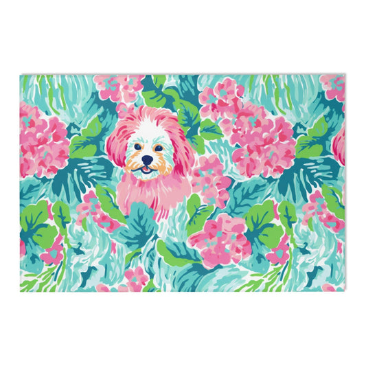 Preppy Area Rug, Home Decor, Preppy Room Decor, Pet Area Rug, Beach Home, Dorm Decor, Shih Tzu, Yorkie, Small Dog