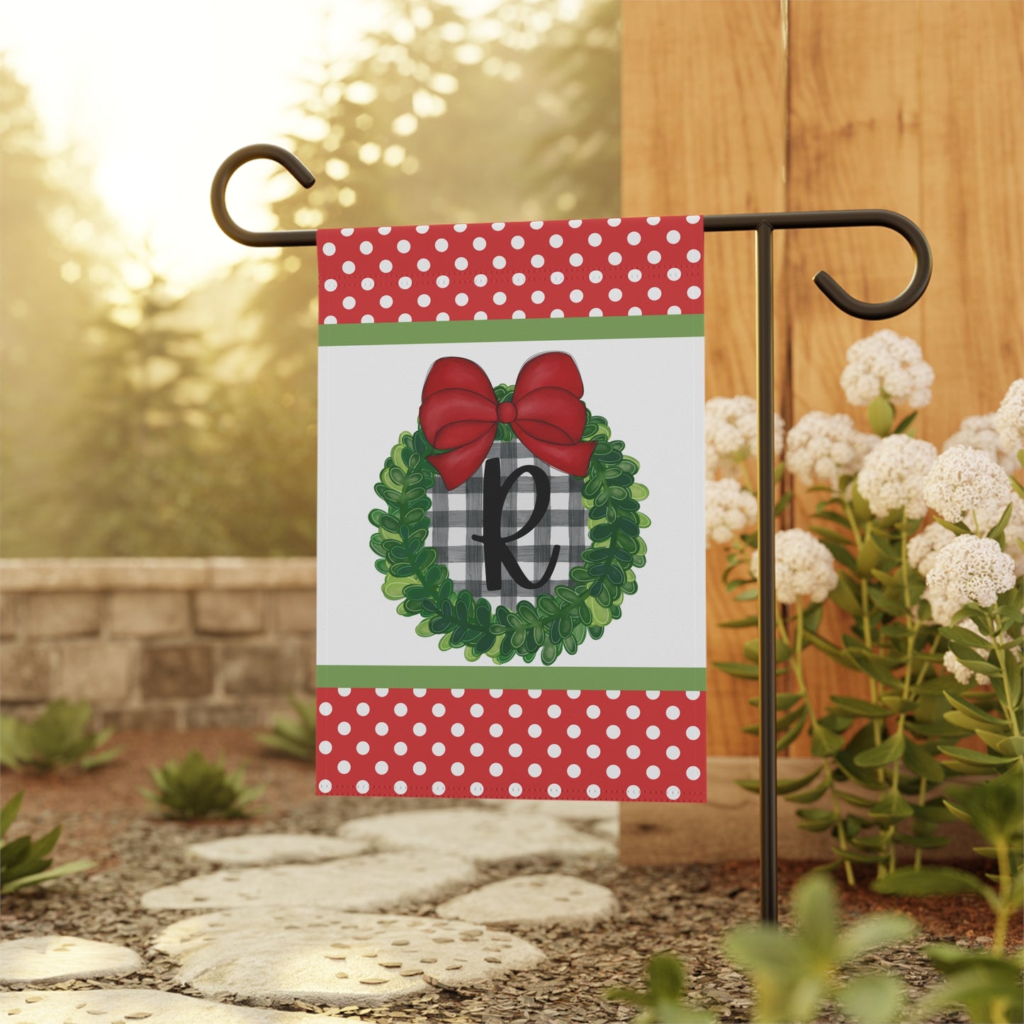 Christmas Garden Flag, Welcome Flag,  Christmas Wreath, Yard Decor, Outdoor Decor, Christmas Flag