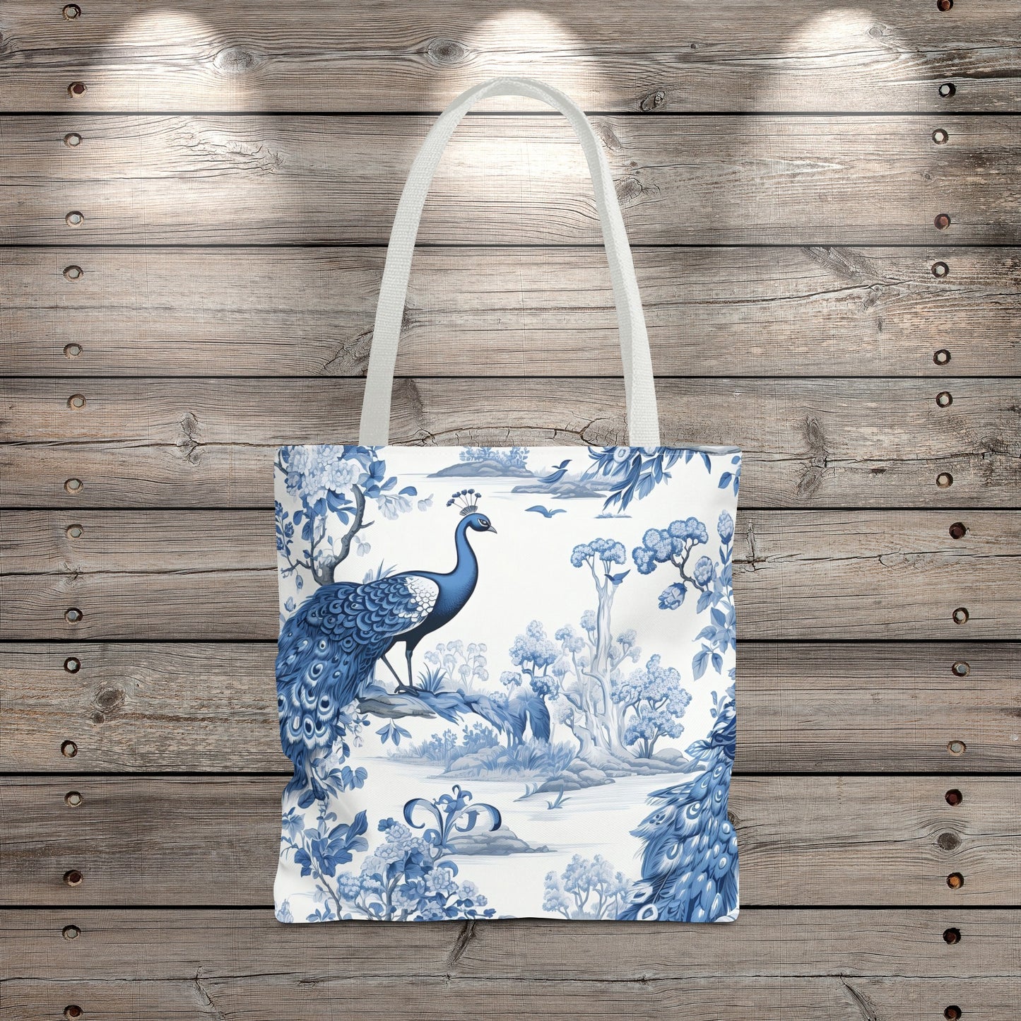 Blue Floral Tote Bag, Travel Bag, Vacation, Book Tote