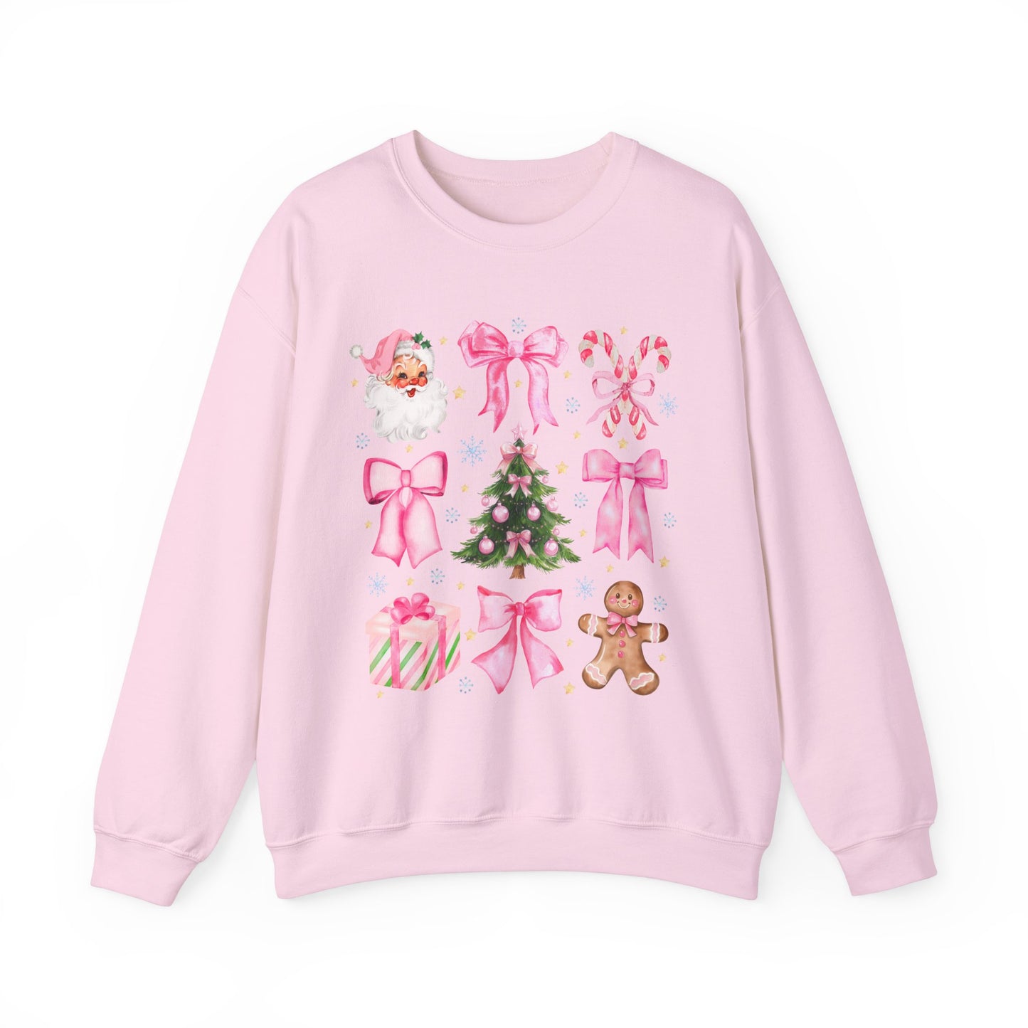 Cute Christmas Sweatshirt, Coquette Pink Bow Sweatshirt