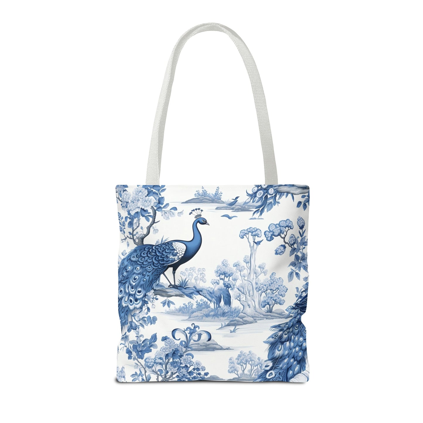 Blue Floral Tote Bag, Travel Bag, Vacation, Book Tote