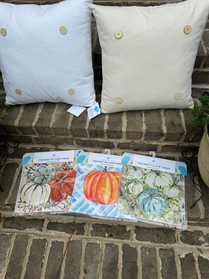 Fall "Blue Cream Pumpkin Patch" Square Pillow Swap