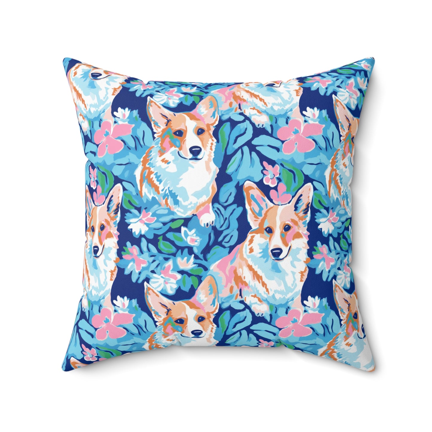 Dog Pillow, Home Decor, Preppy Room Decor, Pet Throw Pillow, Pet Pillow, Beach Home, Dorm Decor, Corgi, Palm Beach Style