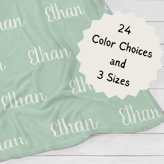 Personalized Blanket for Kids, Baby | Multiple Colors and Font | Custom Name Nursery Blanket for Newborn | Swaddle Gift | 3 Sizes