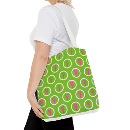 Preppy Pink Lobster and Green Tote Bags