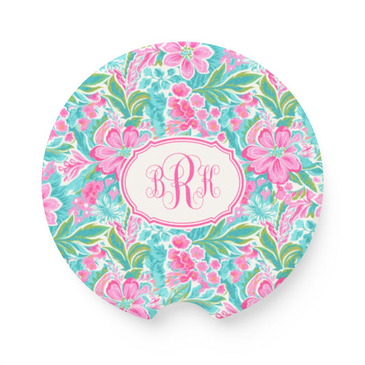 Hibiscus Soapstone Car Coaster