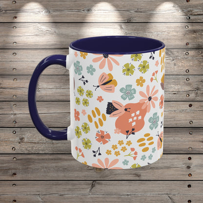 Custom Wildflowers Butterfly Coffee Mug for Nature Lover Gardener Birthday Gift for Her Mug