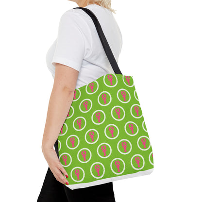 Preppy Pink Lobster and Green Tote Bags