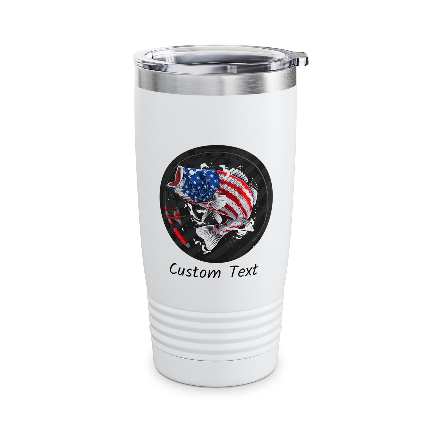 Bass Fishing Father's Day Gift, Fishing Tumbler, Gift for Him, Patriotic Cup