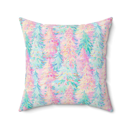 Christmas Tree Pillow, Christmas Decor, Custom Throw Pillow, Watercolor Trees