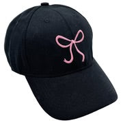 Embroidered Ribbon Design Baseball Cap, Pink Bow Hat