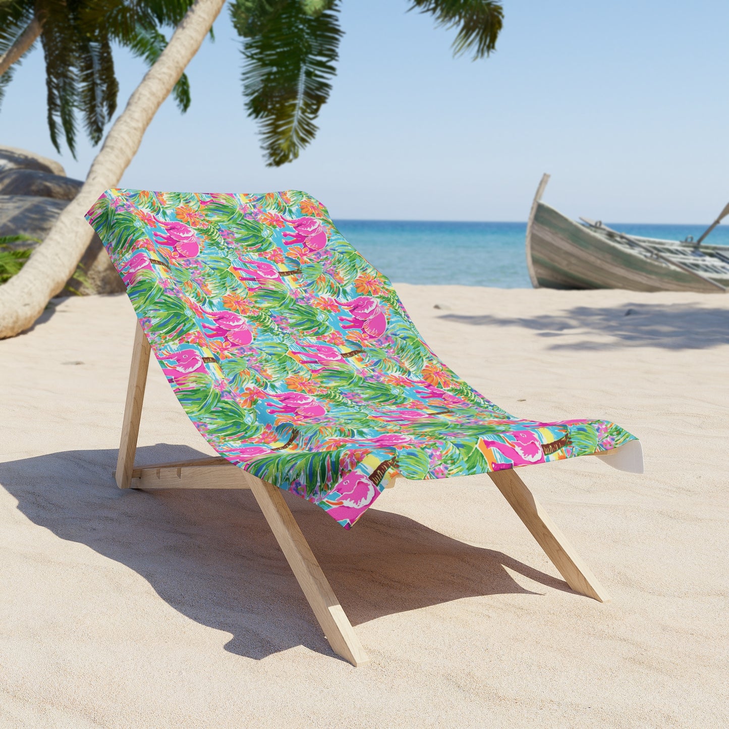 Pink Elephant Beach Towel