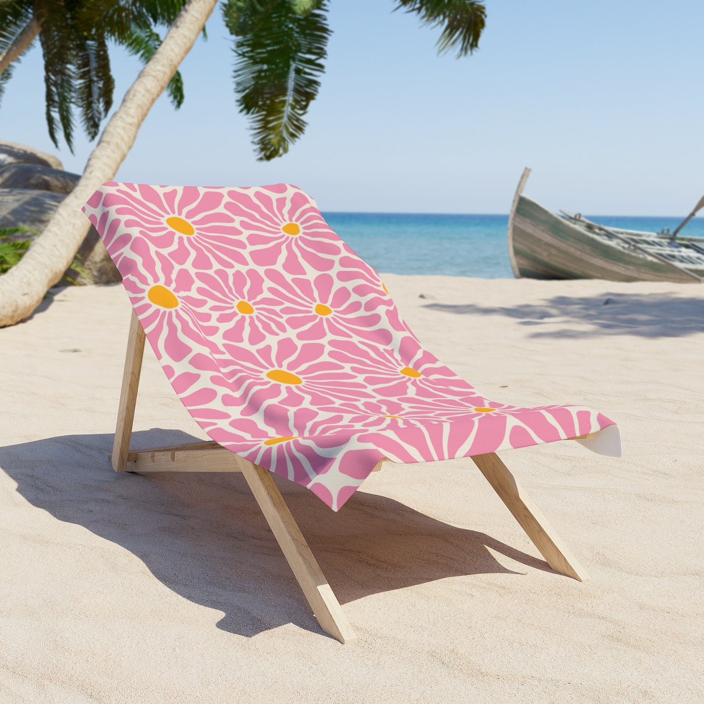 Pink Daisy Beach Towel