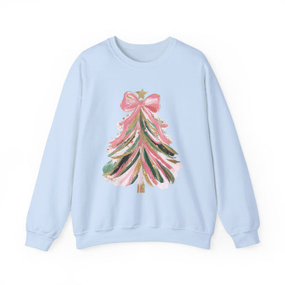 Christmas Tree Sweatshirt, Pink Bow Sweatshirt