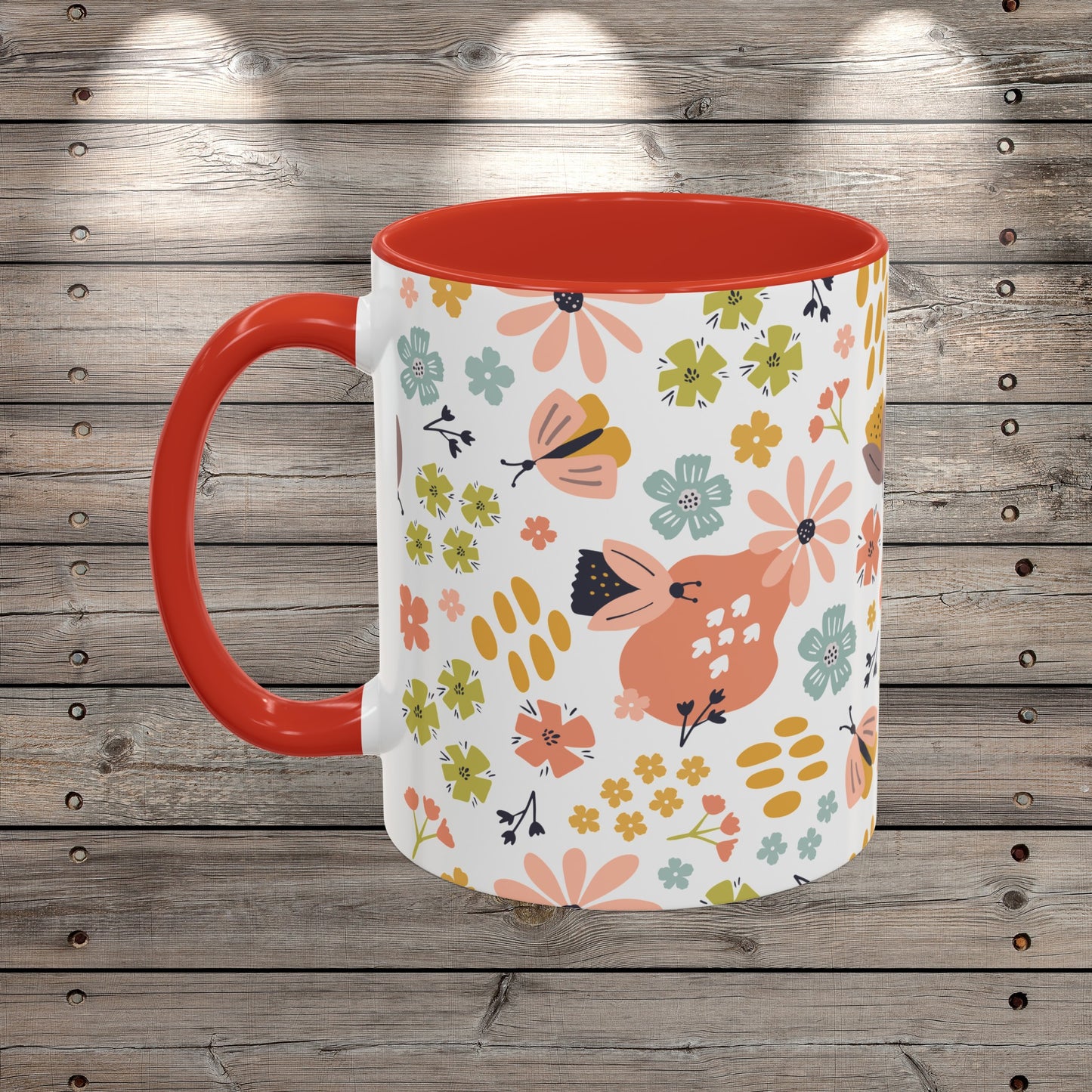 Custom Wildflowers Butterfly Coffee Mug for Nature Lover Gardener Birthday Gift for Her Mug