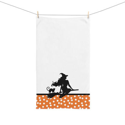 Halloween Hand Towel, Kitchen Towel, Bathroom Hand Towel, Witch Towel, Hostess Gift