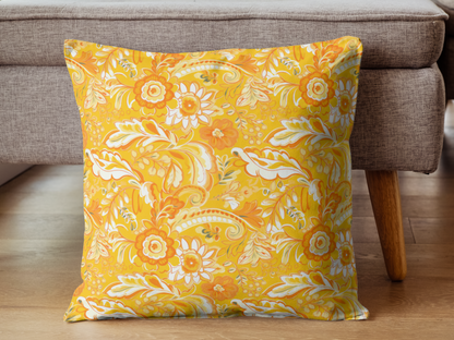 Fall Paisely Decor, Pumpkin Decor, Preppy Room Decor, Pumpkin Throw Pillow, Beach Home, Dorm Decor, Pink Yellow and Orange