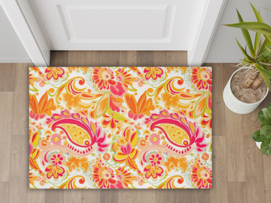 Area Rug, Home Decor, Room Decor, Beach Home, Dorm Decor, Paisley Print, Indoor Rug