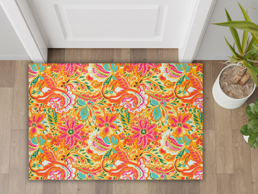 Area Rug, Home Decor, Room Decor, Paisley, Beach Home, Dorm Decor, Indoor Rug, Retro Kitchen Rug, Tropical