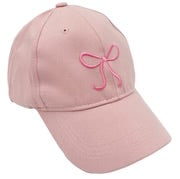 Embroidered Ribbon Design Baseball Cap, Pink Bow Hat