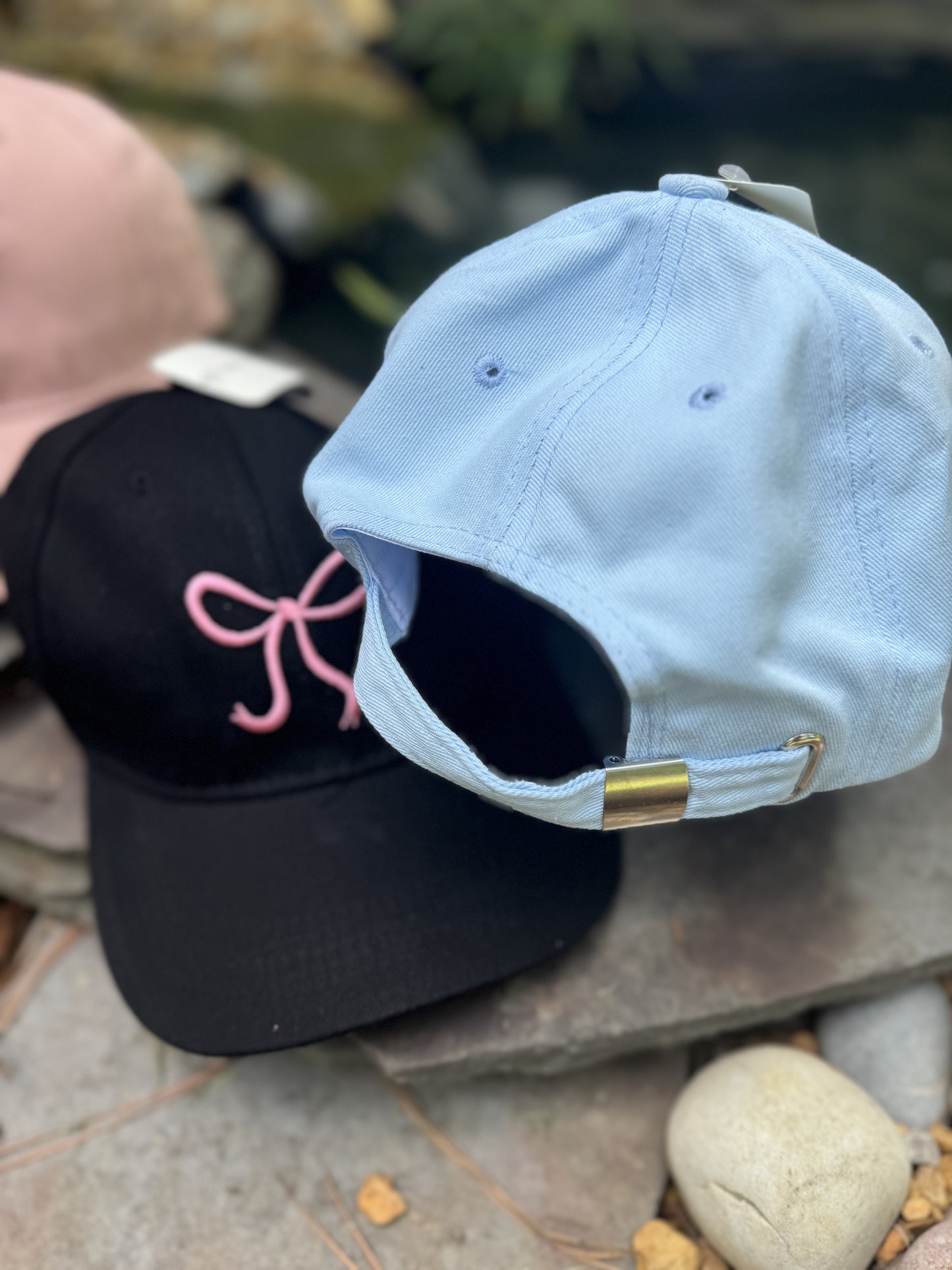 Embroidered Ribbon Design Baseball Cap, Pink Bow Hat