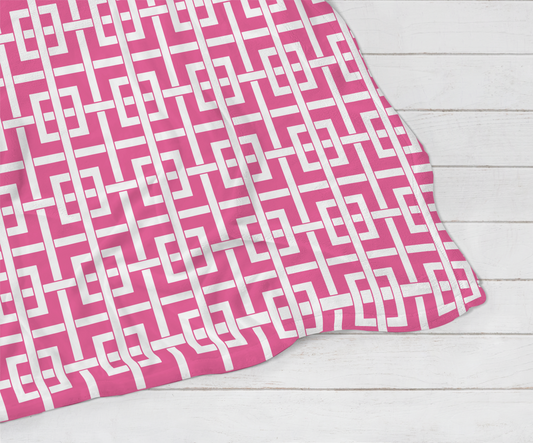Plush Blanket - Pink Lattice Print