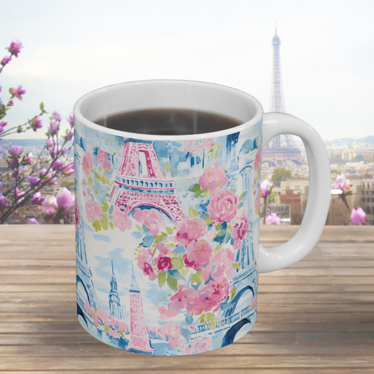 Paris, France 11 oz Coffee Cup, Coffee Mug, Ceramic Mug, Watercolor Eiffel Tower, Gift for Her, Stocking Stuffer, Birthday Gift