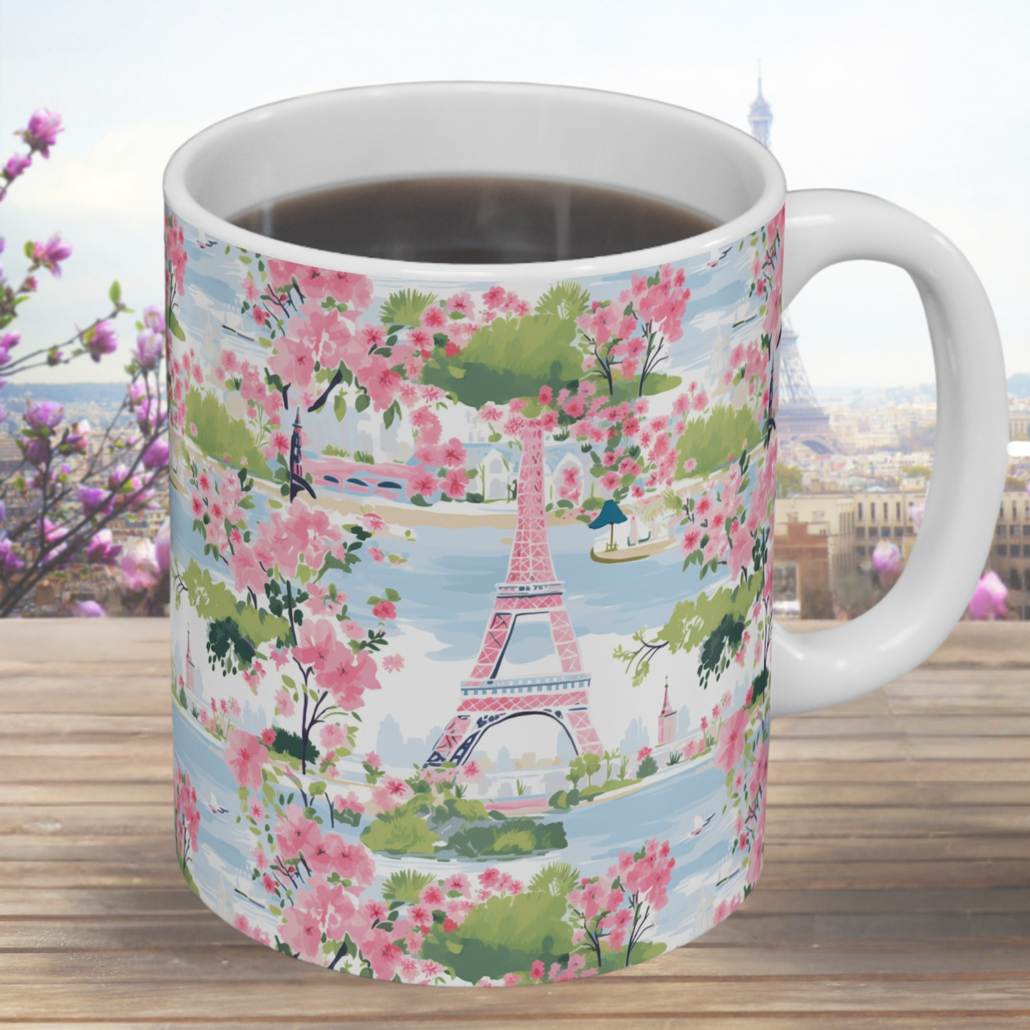 Paris, France 11 oz Coffee Cup, Coffee Mug, Ceramic Mug, Watercolor Eiffel Tower, Gift for Her, Stocking Stuffer, Birthday Gift