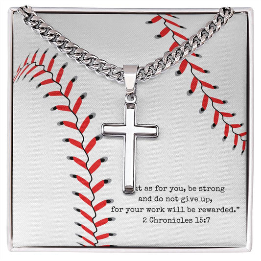 Men's Cross Necklace, Baseball Player Necklace, Gift for Him