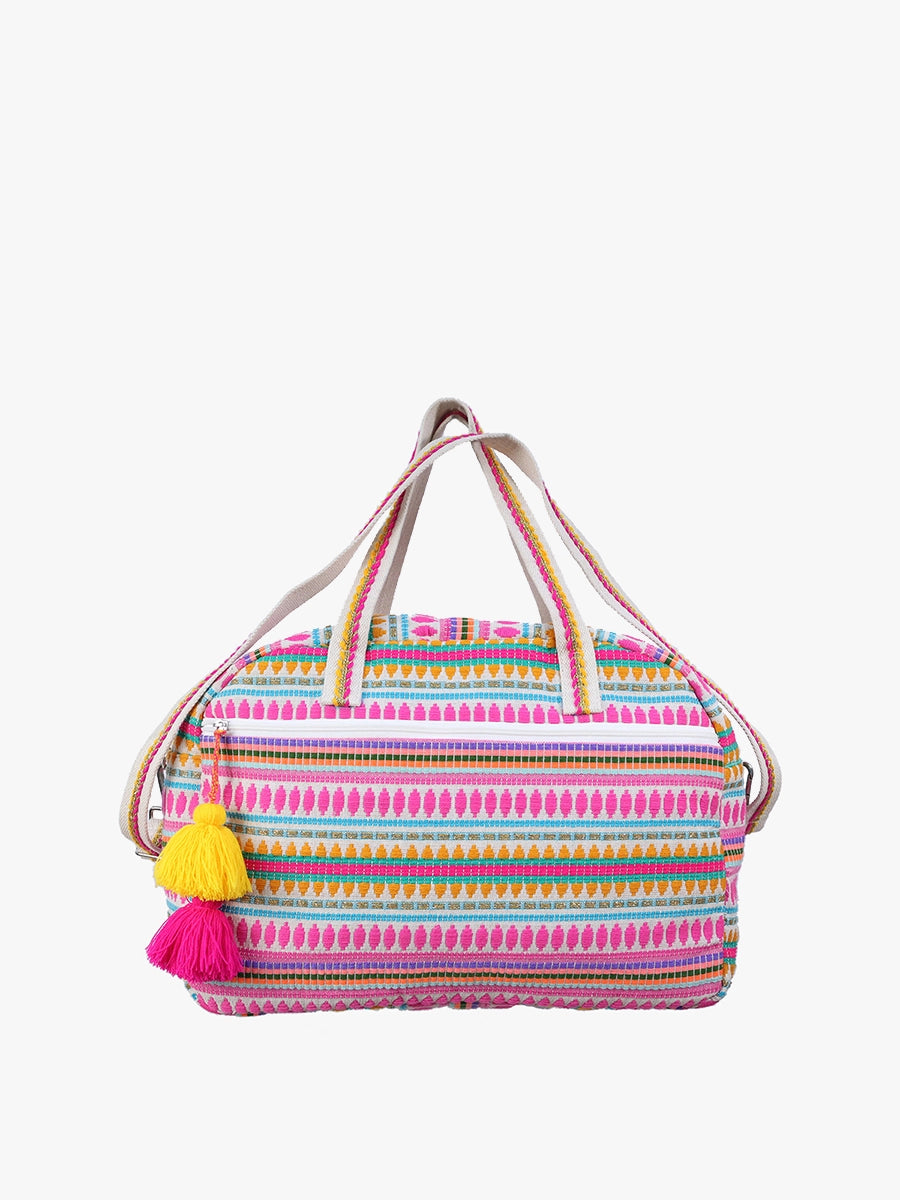 Tote Bag, Travel Bag, Aztec Weekender Bag with Tassels