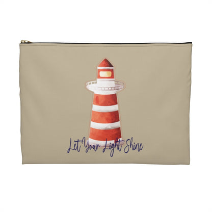 Nautical Lighthouse "Let Your Light Shine" Accessory Pouch | Coordinated with Nautical Anchor Tote Bag