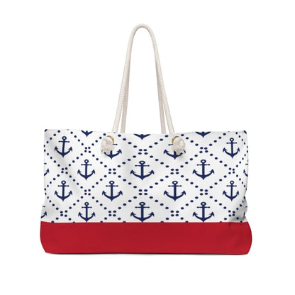 Nautical Anchor Navy and Red Large Tote Bag