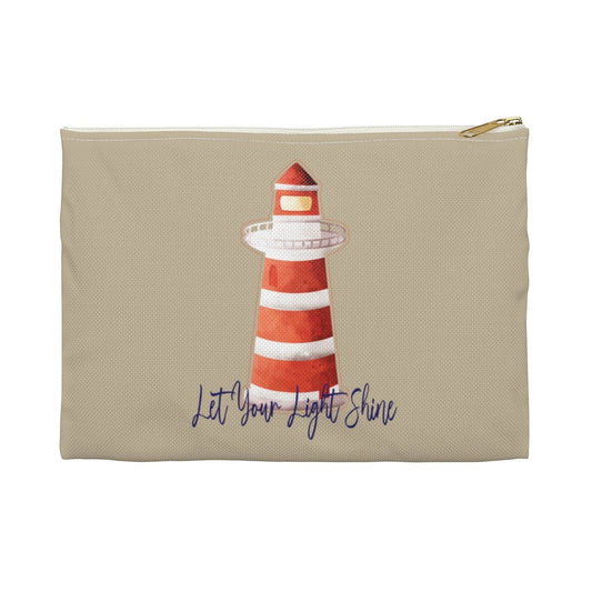 Nautical Lighthouse "Let Your Light Shine" Accessory Pouch | Coordinated with Nautical Anchor Tote Bag