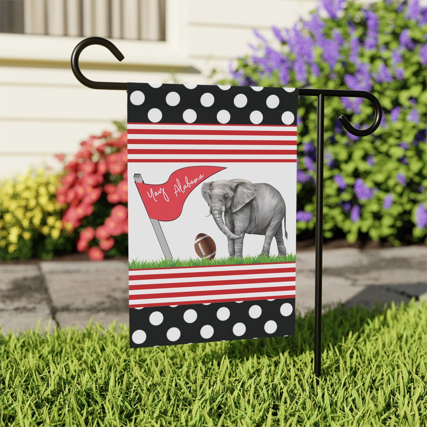 Garden and House Banner, Alabama Football, Personalized Flag, Elephant, Football