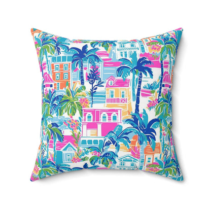 West Palm Beach Inspired Pillow, Palm Tree, Dorm Room Decor, Beach House