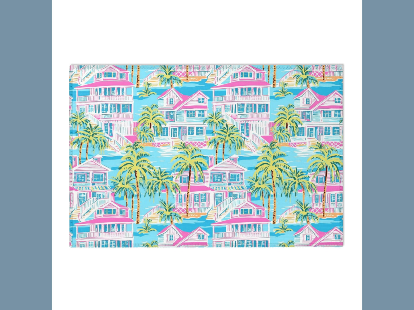 Coastal Area Rug, Beach House Decor, Beach Home, Area Rug for Beach Home, Palm Beach Design, Welcome Doormat, Housewarming Gift