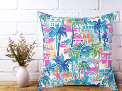 West Palm Beach Inspired Pillow, Palm Tree, Dorm Room Decor, Beach House