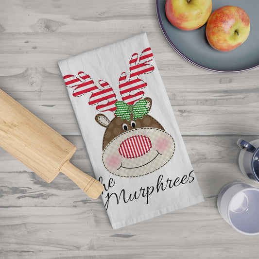 Christmas Tea Towel, Housewarming Gift, Christmas Gift, Hostess Gift, Family Name Towel, Teacher Gift, Christmas Home Decor