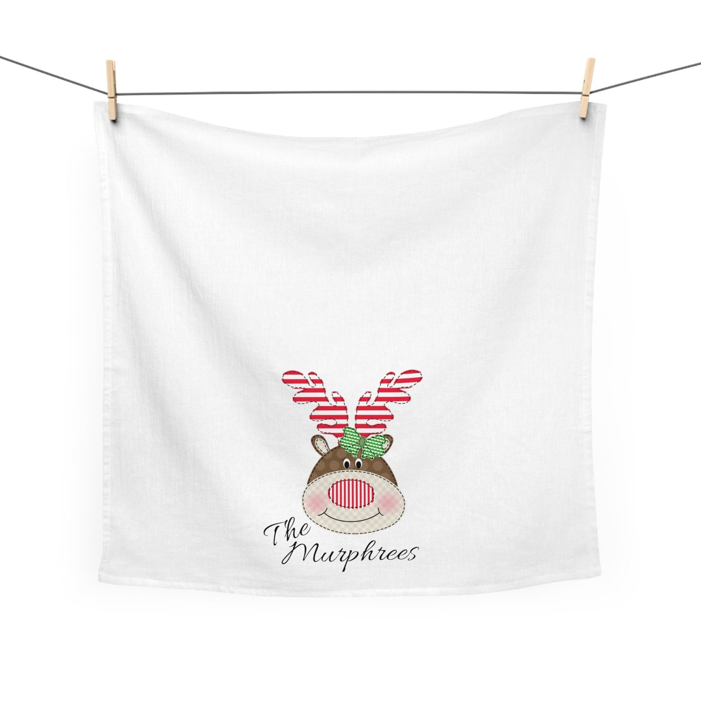 Christmas Tea Towel, Housewarming Gift, Christmas Gift, Hostess Gift, Family Name Towel, Teacher Gift, Christmas Home Decor