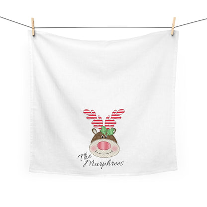 Christmas Tea Towel, Housewarming Gift, Christmas Gift, Hostess Gift, Family Name Towel, Teacher Gift, Christmas Home Decor