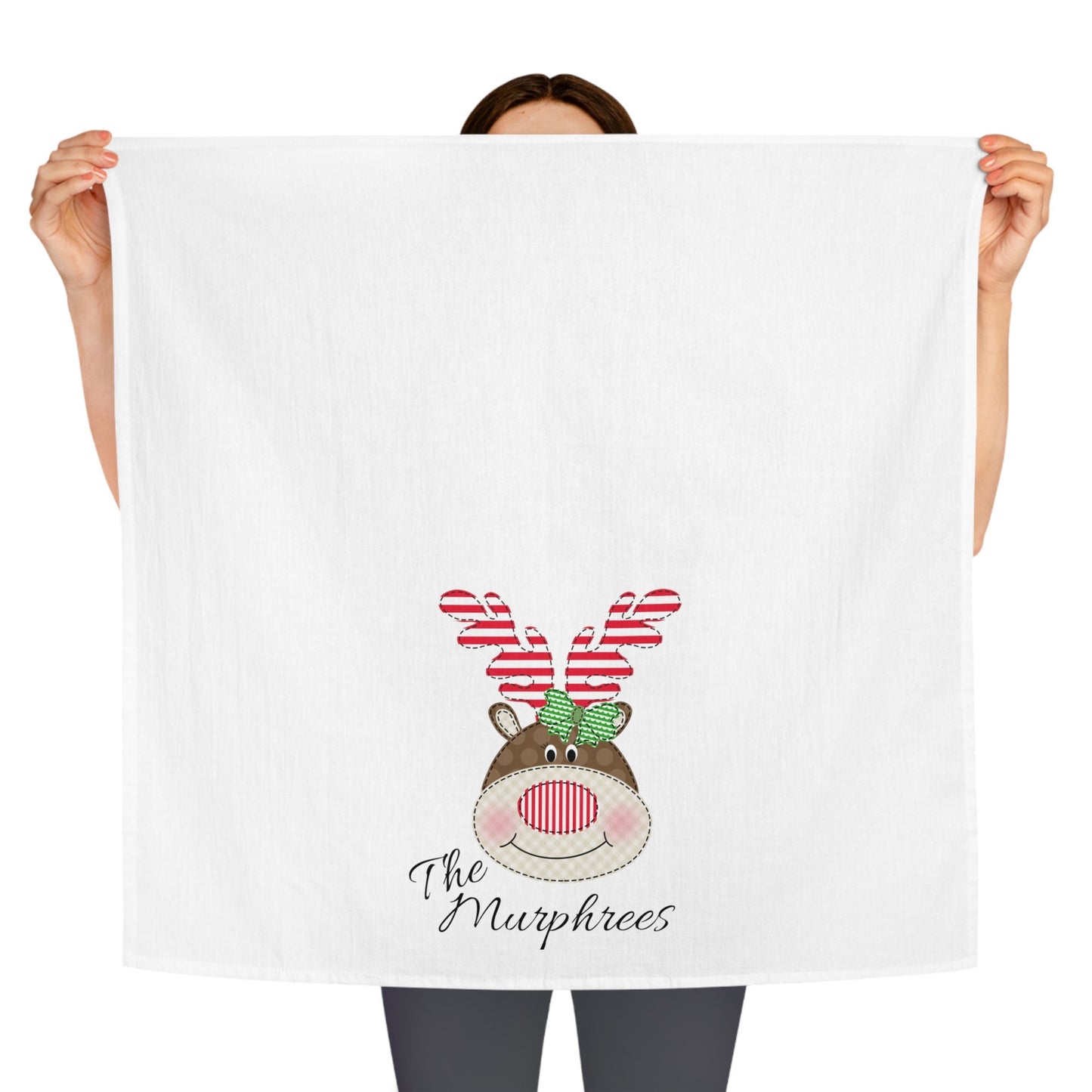 Christmas Tea Towel, Housewarming Gift, Christmas Gift, Hostess Gift, Family Name Towel, Teacher Gift, Christmas Home Decor