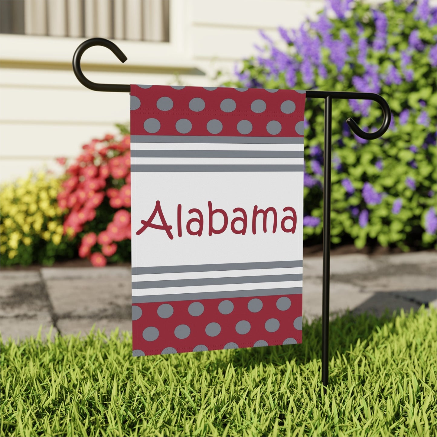 Alabama Garden Flag for Football Fans | Crimson Welcome Flag | Yard Decor and Outdoor Décor