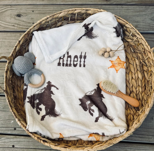 Personalized Cowboy Blanket