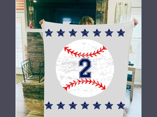 Personalized Baseball Blanket