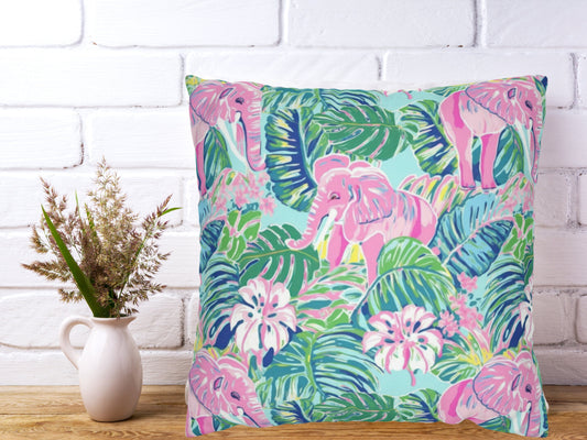 West Palm Beach Inspired Pillow, Palm Tree, Dorm Room Decor, Beach House, Pink Elephant Home Decor