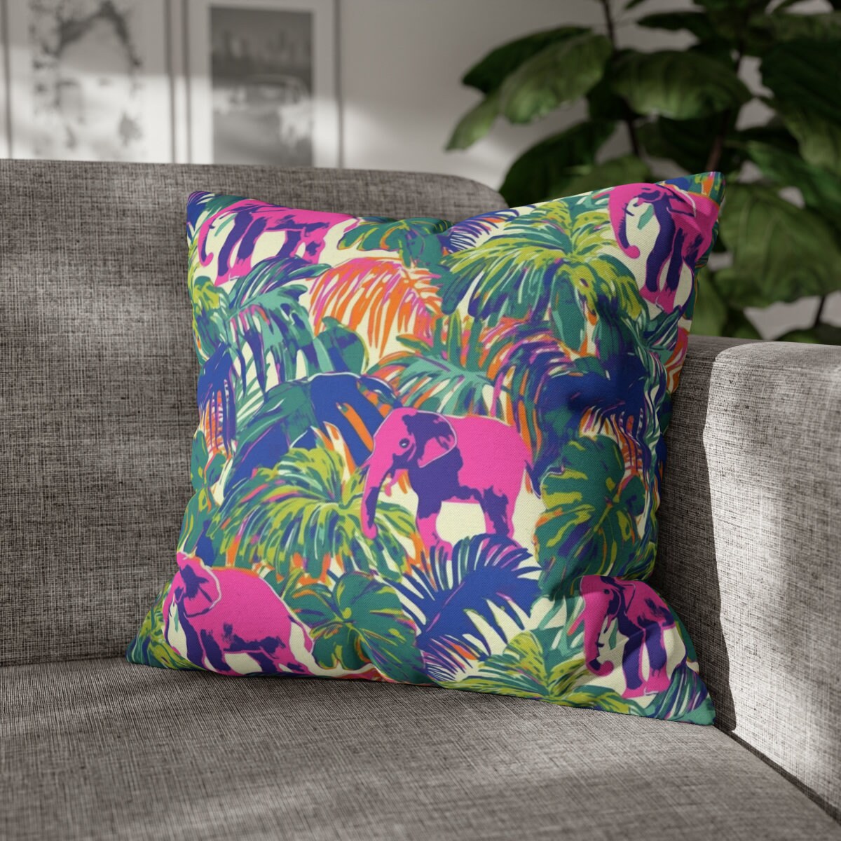 West Palm Beach Inspired Pillow, Palm Tree, Dorm Room Decor, Beach House, Pink Elephant Home Decor