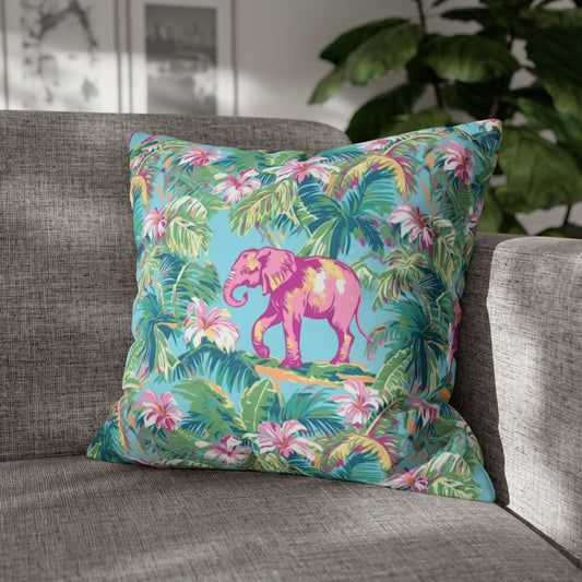 West Palm Beach Inspired Pillow, Tropical Living Room Pillow, Palm Tree, Beach House, Pink Elephant Home Decor, Dorm Room Decor